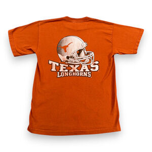 Vintage Texas Longhorns Shirt Adult MEDIUM Orange Football Helmet Logo NCAA Y2K